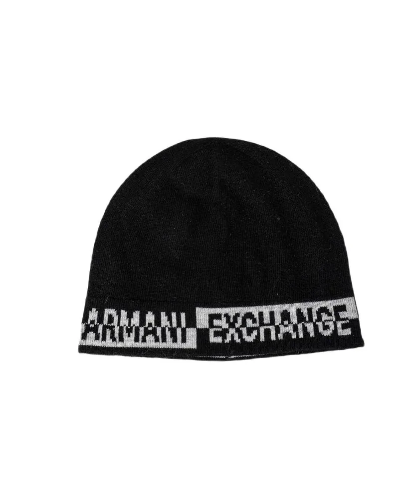 Armani Exchange Branded Knit Scarf — Black Black