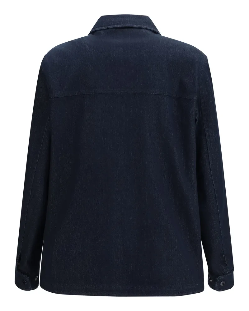 Moncler Men's Denim Shirt Jacket Haderu Dark Blue Cotton Navy
