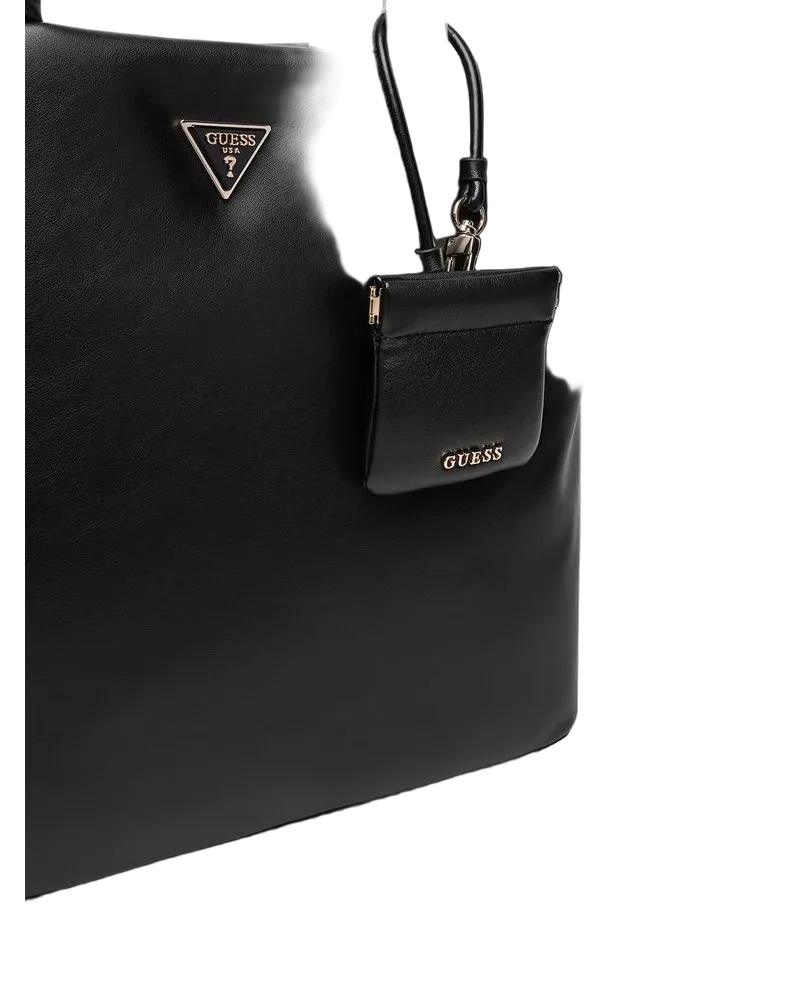 Guess Women's Tote Black Polyurethane Tote-bags Black