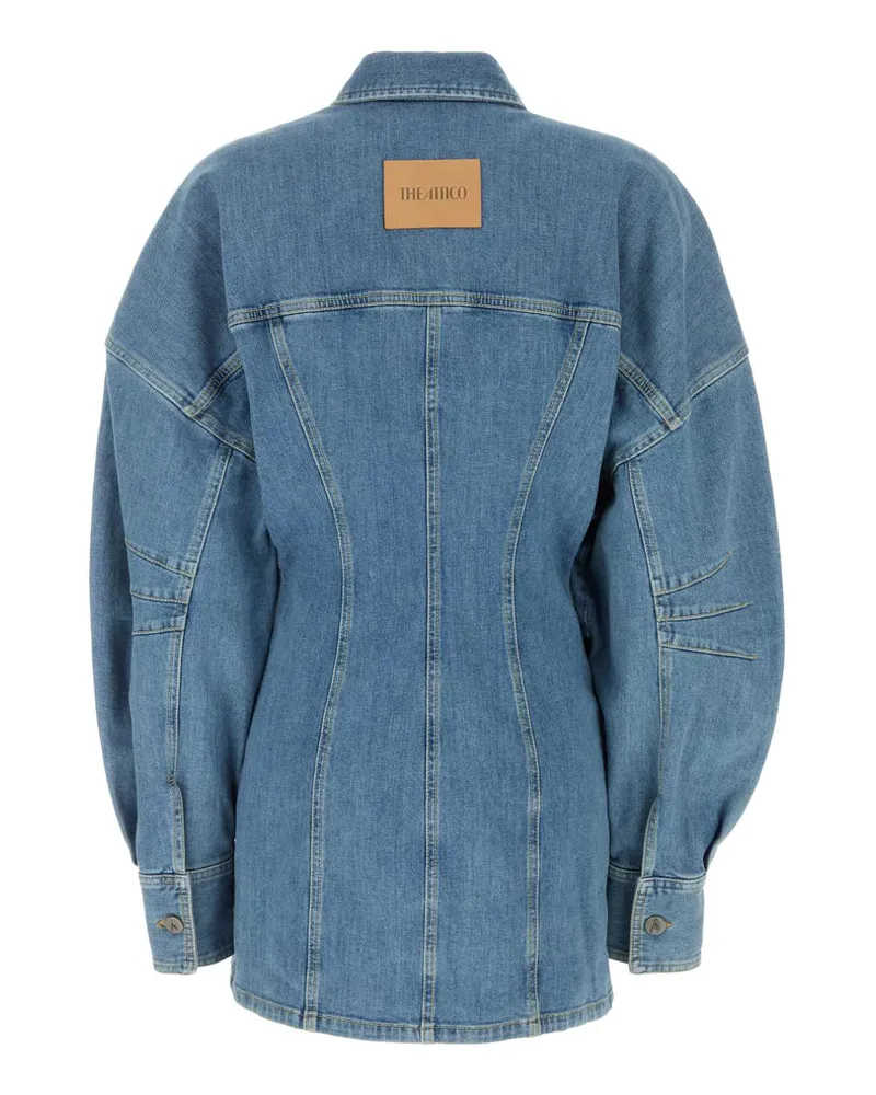 ATTICO Women's Stretch Denim Shirt Dress Skyblu Exterior: Cotton Elastane Abiti Blue