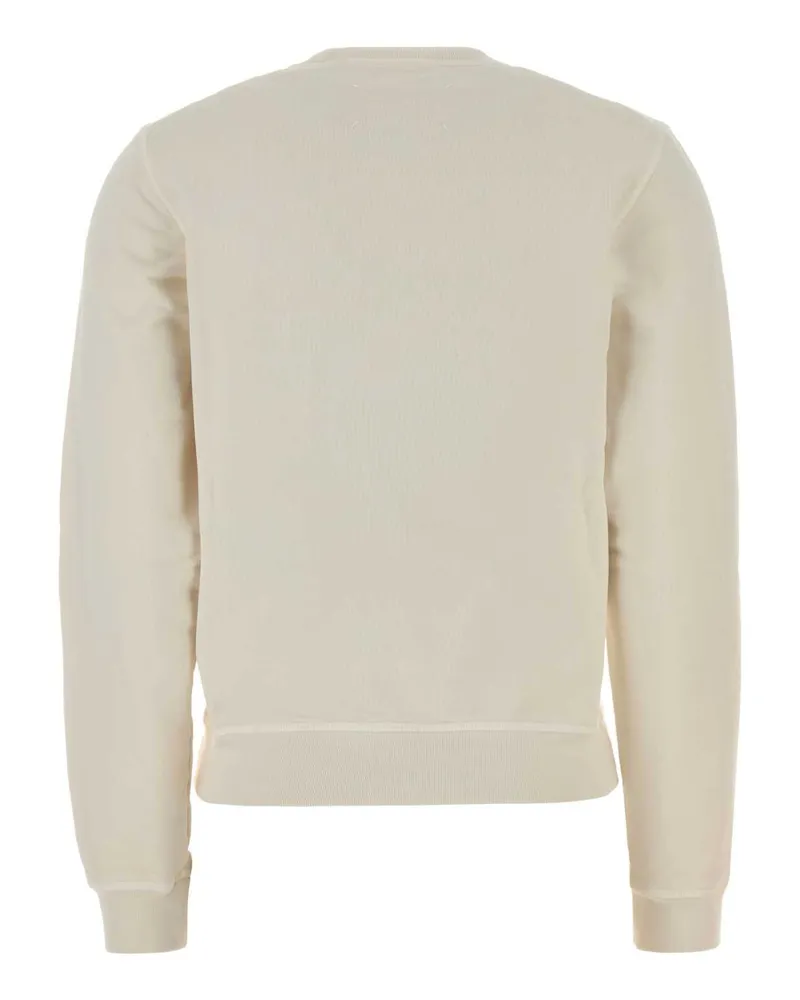 Maison Margiela Women's Ivory Cotton Sweatshirt Vintagewhite Exterior: Felpe Sweater White