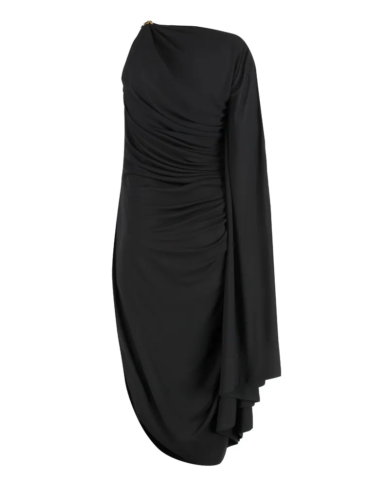 Bottega Veneta Women's Draped One-Shoulder Dress Black Viscose Black