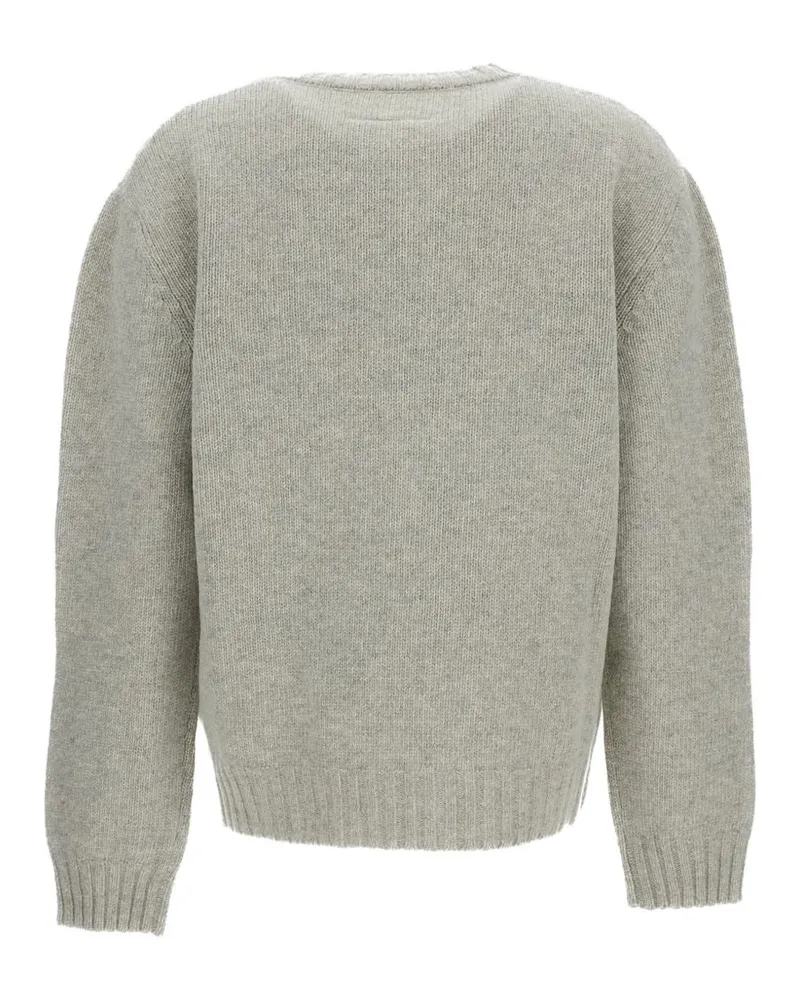 Maison Margiela Hand-Painted Logo Sweater — Beige Beige