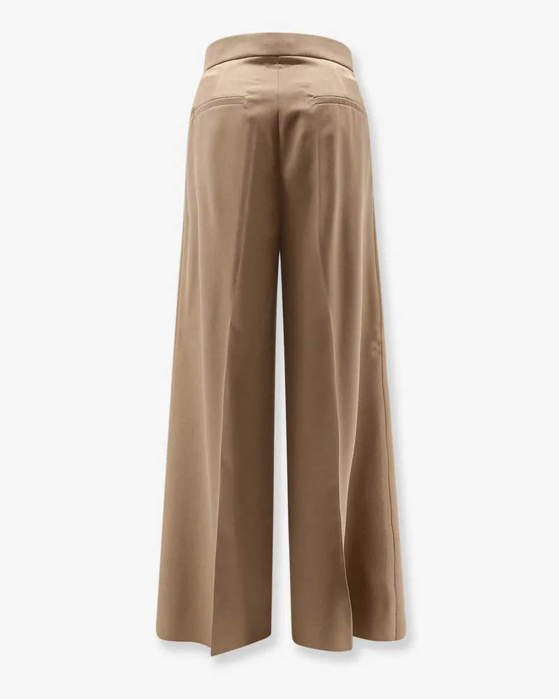 Max Mara Women's Virgin Wool Quorum Trousers Beige Beige