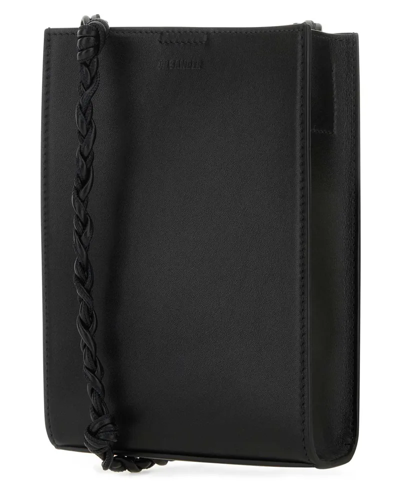 Jil Sander Men's Black Leather Small Tangle Crossbody Bag 001 Borse A Mano Black