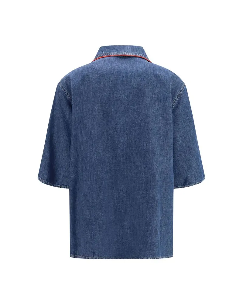 Valentino Garavani Women's Blue Denim Shirt Blue