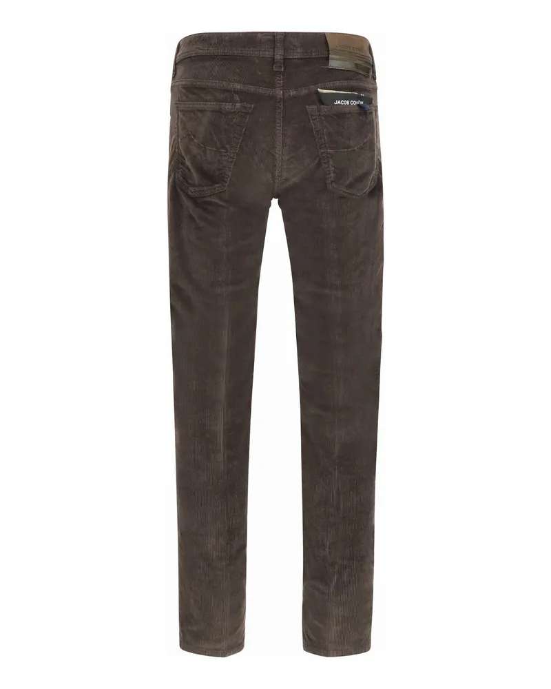 Jacob Cohën Men's Pants Straight-Leg Corduroy Brown Cotton Jean Brown