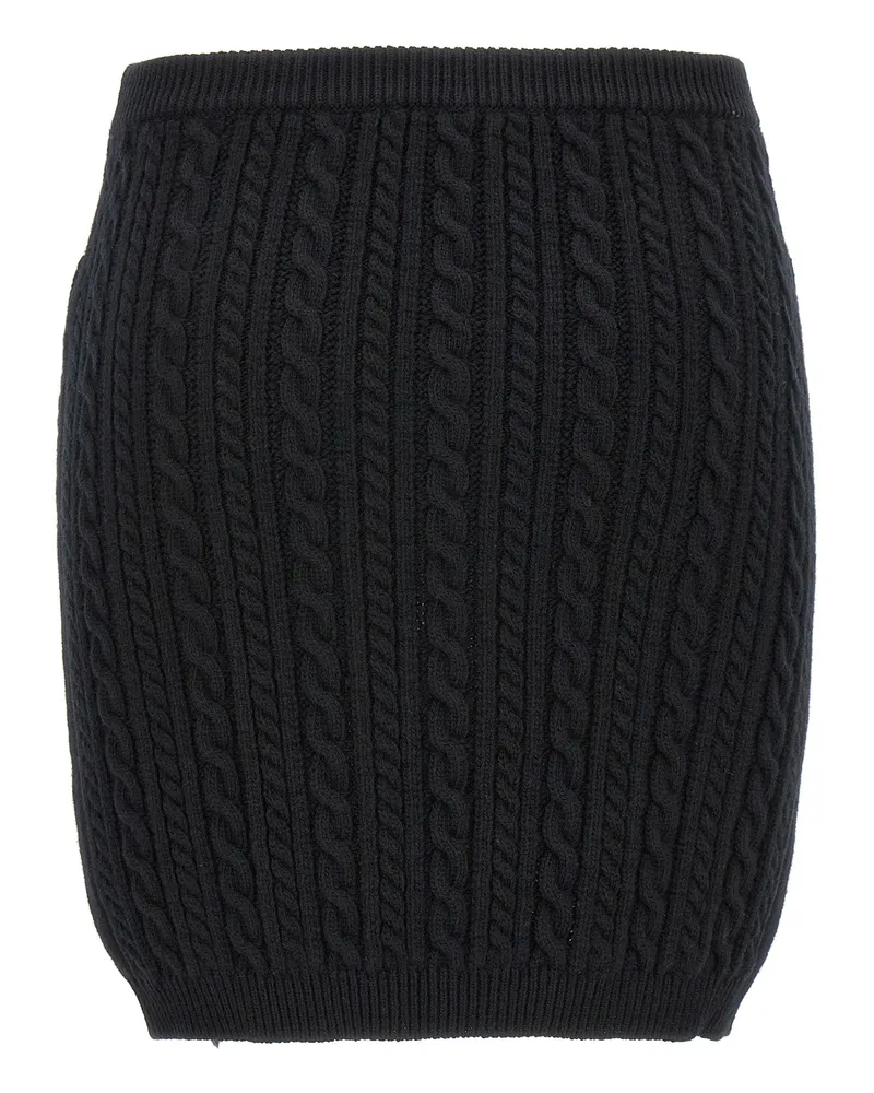 Alessandra Rich Women's Black Wool Long Skirt Black