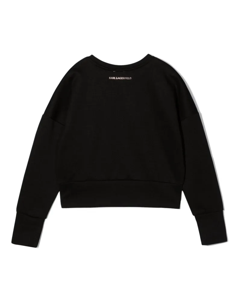 Karl Lagerfeld Polyester-Viscose Blend Sweatshirt — Black Black
