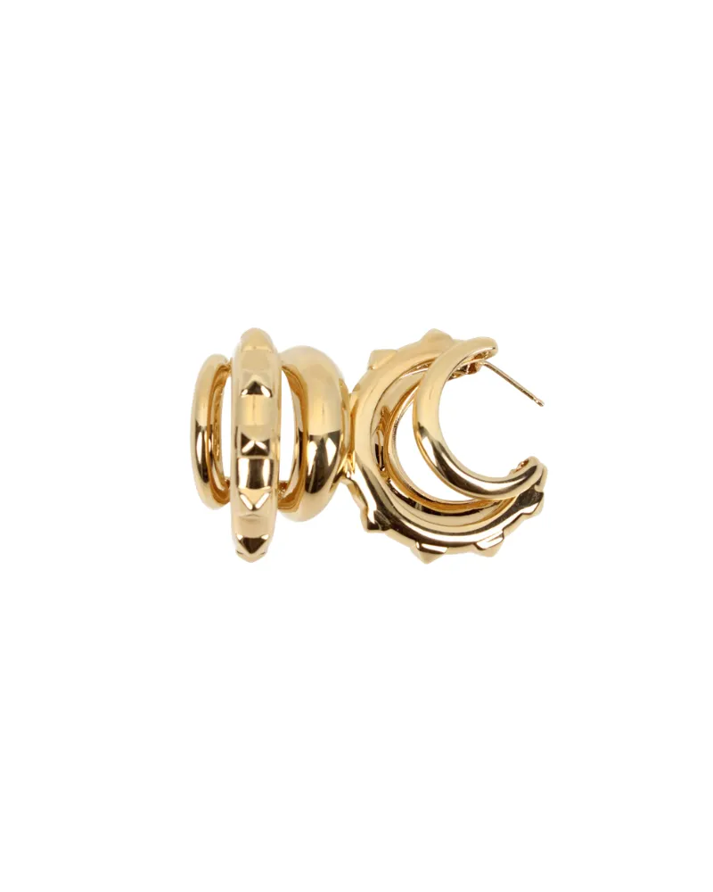 Valentino Garavani Valentino Rockstud Metal Earrings Grey Rings Gold