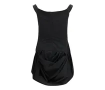 Women's Off-Shoulder Puff Skirt Mini Dress Black Outer: Polyester; Inner: Silk