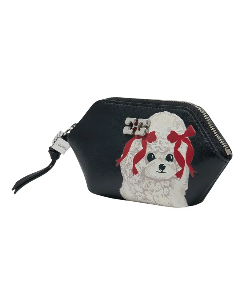 Ganni Women's Bou Puddle Coin Purse -  Leather Black Lambskin Accessories Coin-Purse Black