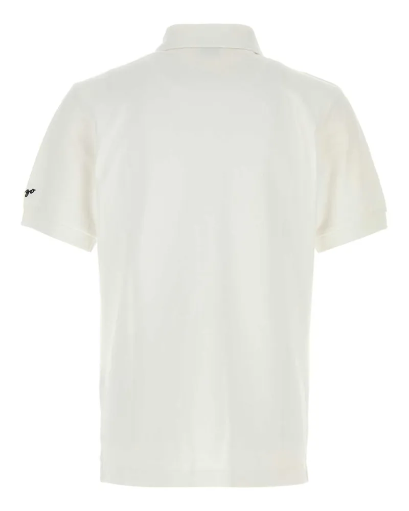 Kenzo Men White Piquet Polo Shirt Offwhite Exterior: Cotton T-shirts And Polos White