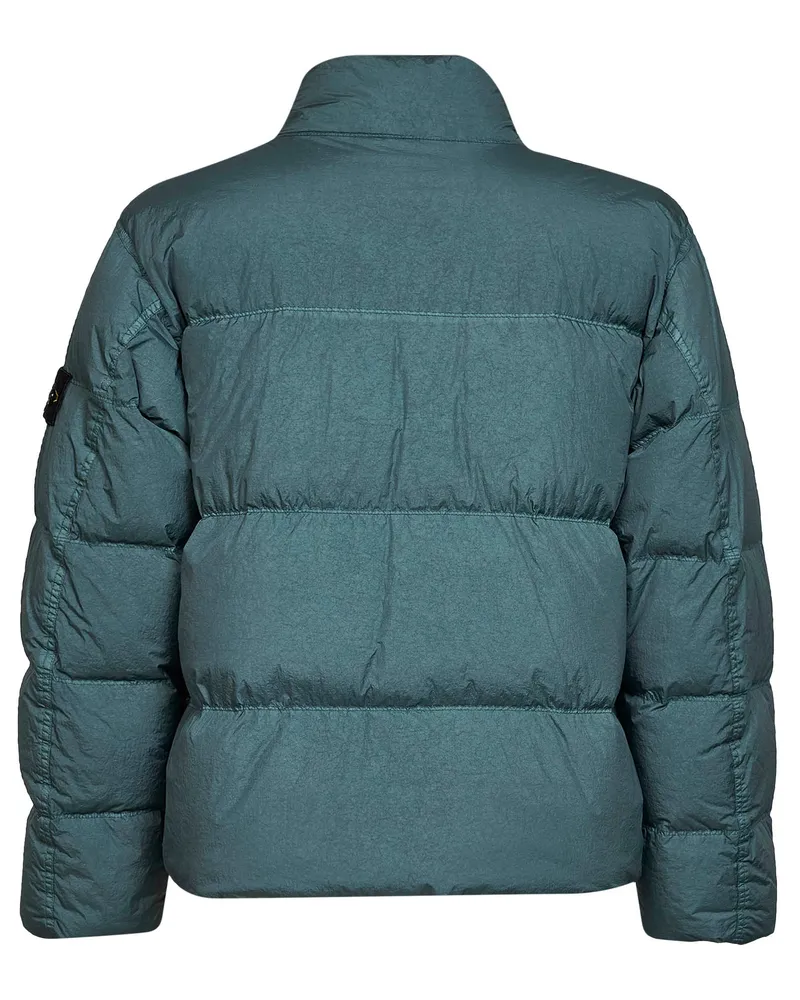 Stone Island Men's Down Jacket Crinkle Reps Ny Green Polyamide Padded Green