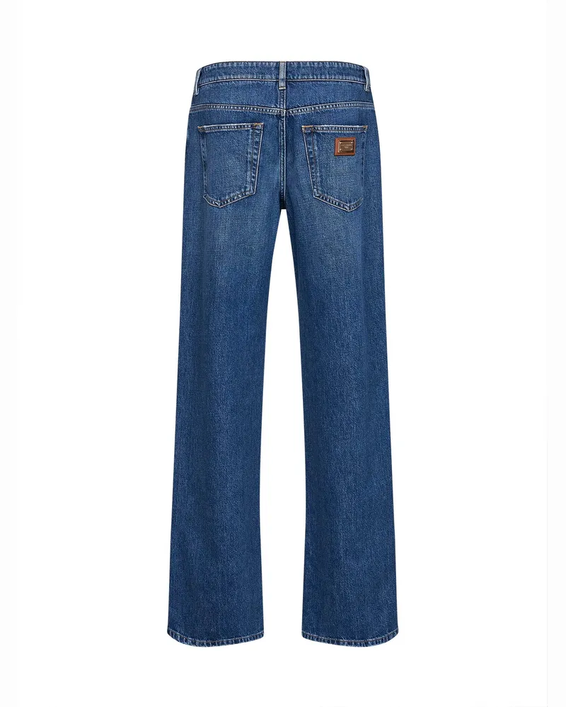 Dolce & Gabbana Women's Jeans Blue Cotton Straight Leg Blue