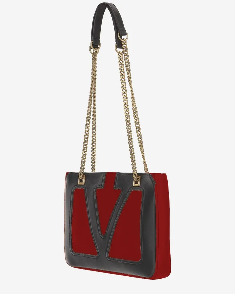 Valentino Garavani Women's Small Viva Superstar Shopping Bag Leather Shoulder Red