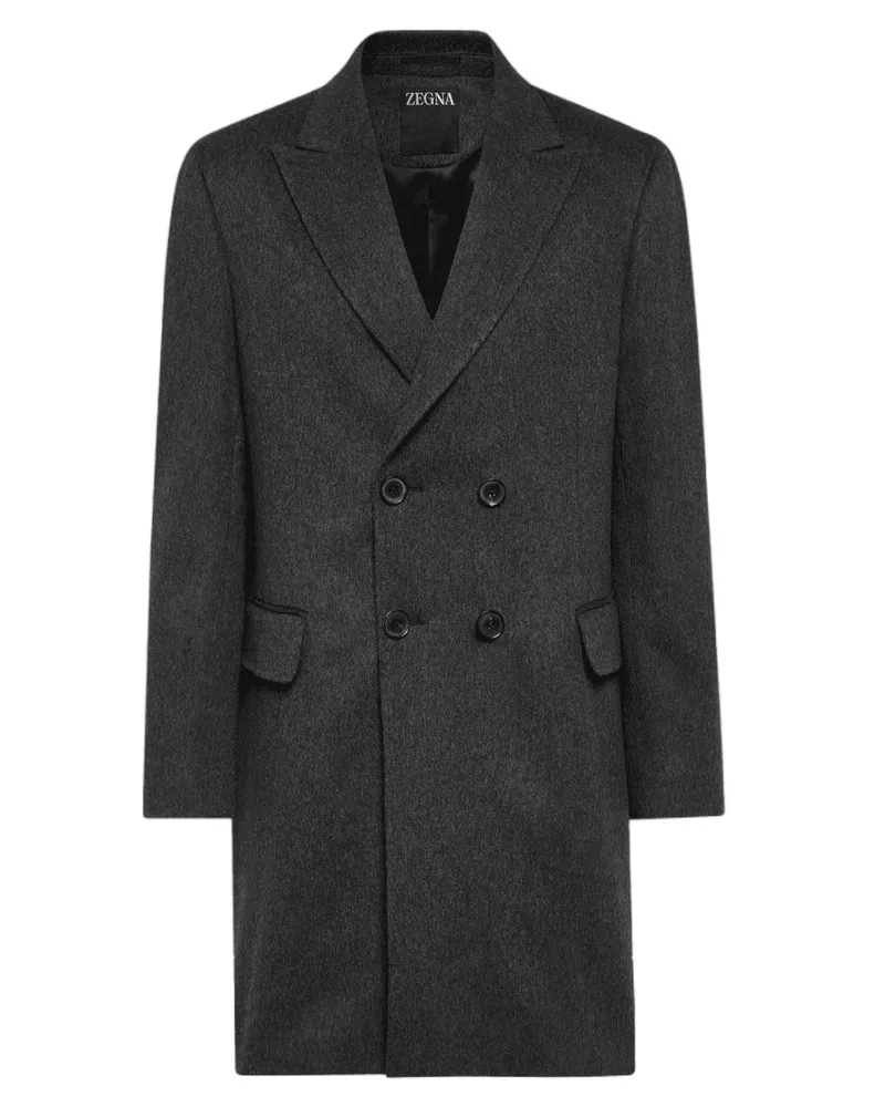 Ermenegildo Zegna Wool-Blend Tailored Coat — Gray Gray