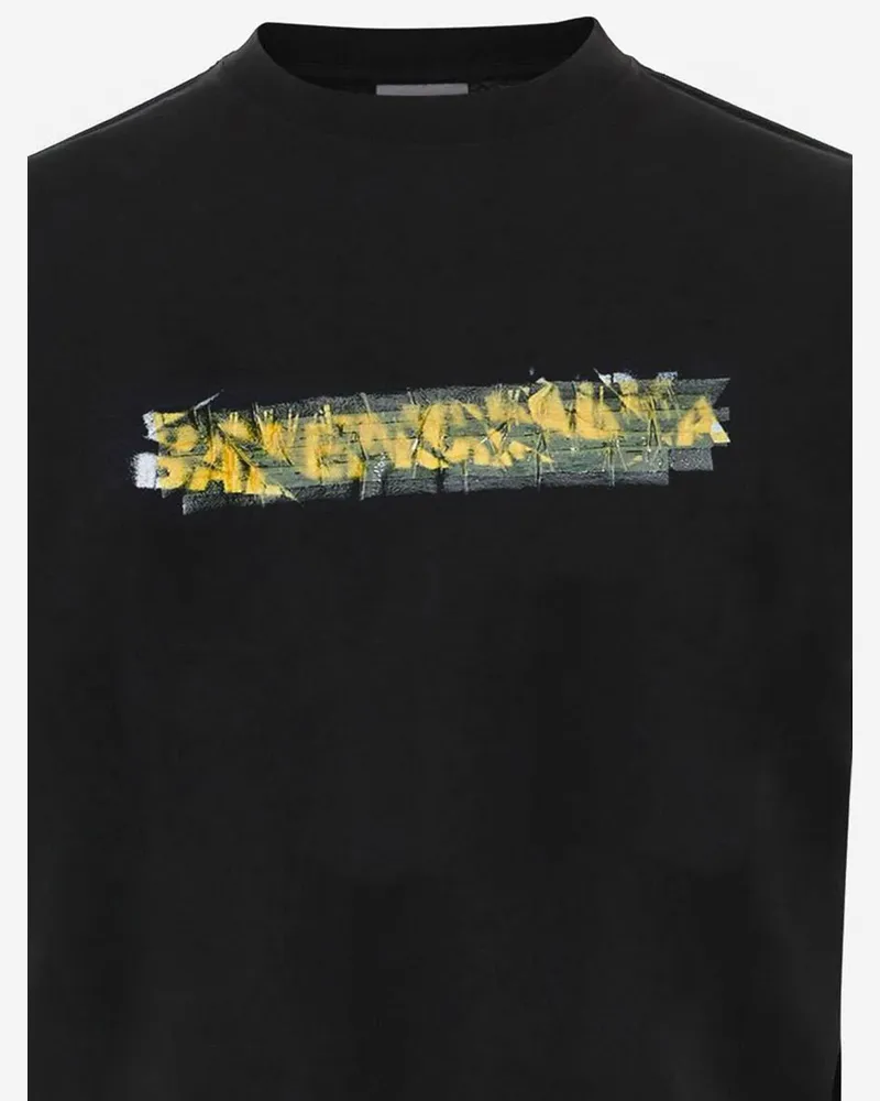 Balenciaga Women T-Shirt Black Cotton T-Shirts & Jerseys Black
