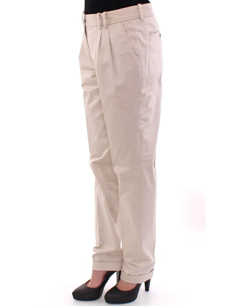 Dolce & Gabbana Women's Beige Cotton Chinos Pants Beige