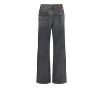 Cotton Straight-Leg Jeans — Gray
