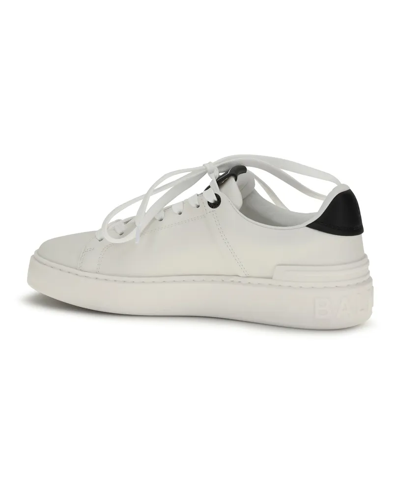 Balmain Women's Sneakers B-Court Calf Suede White-Black Upper: Loafers White/black White