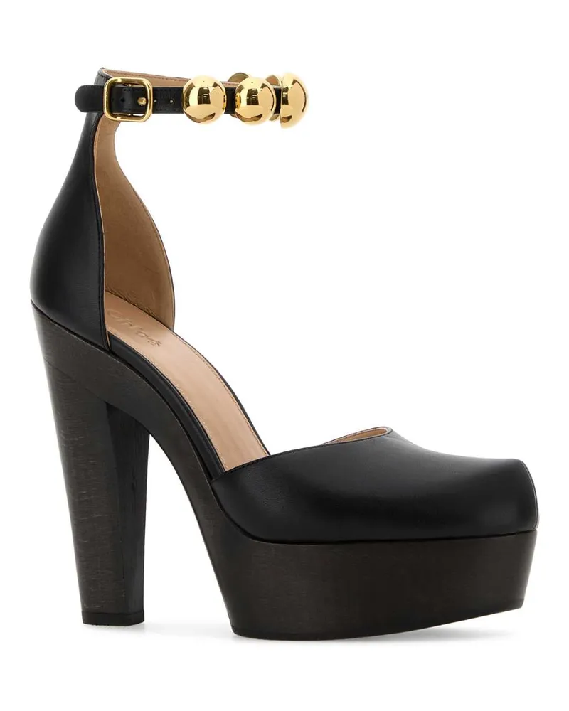 Chloé Women's Black Leather Lola Pumps Scarpe Con Tacco Black