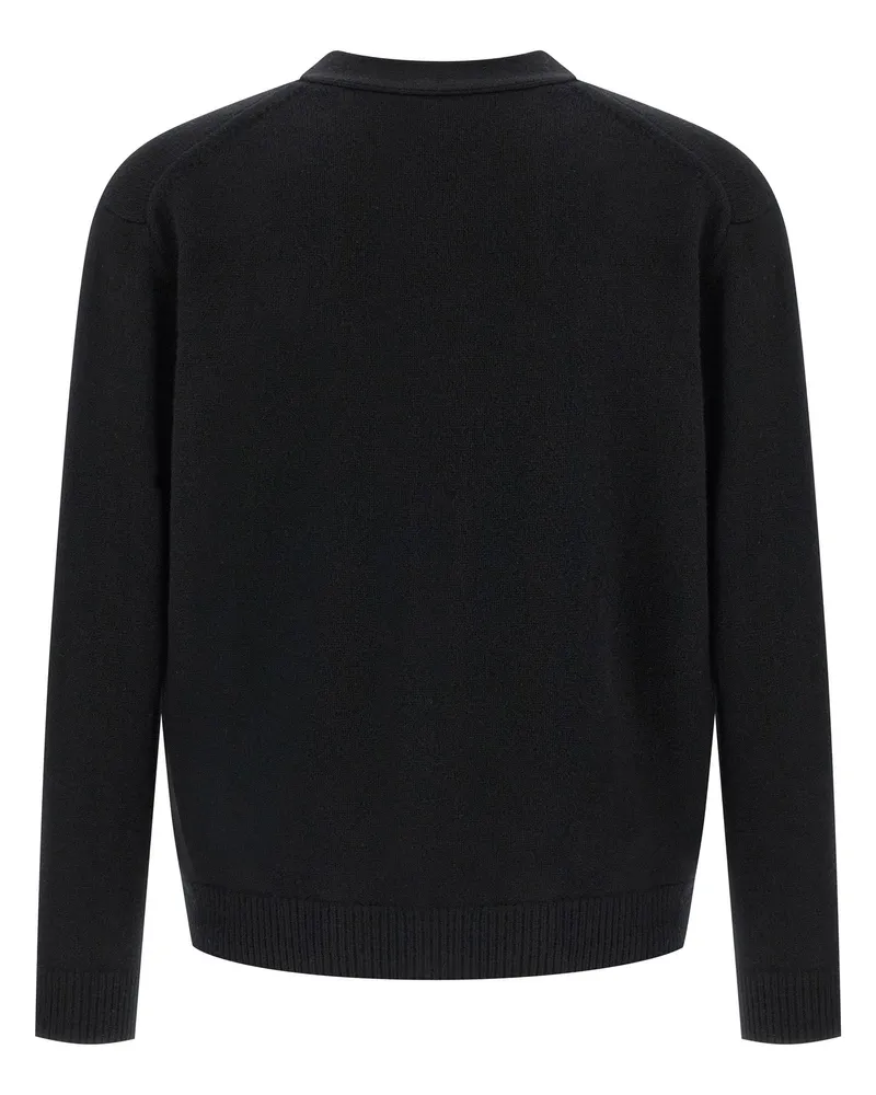 Kitsuné Fox Head Cardigan — Black Black