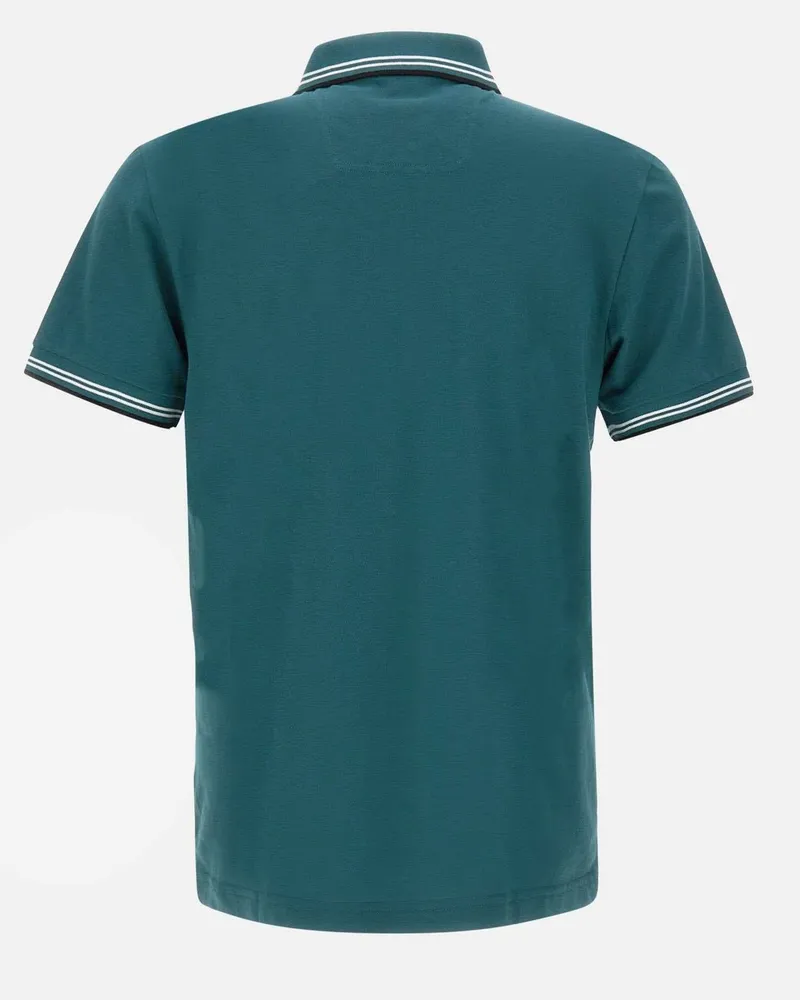 HUGO BOSS Stretch Cotton with Contrast Logo Polo Shirt — Green Green