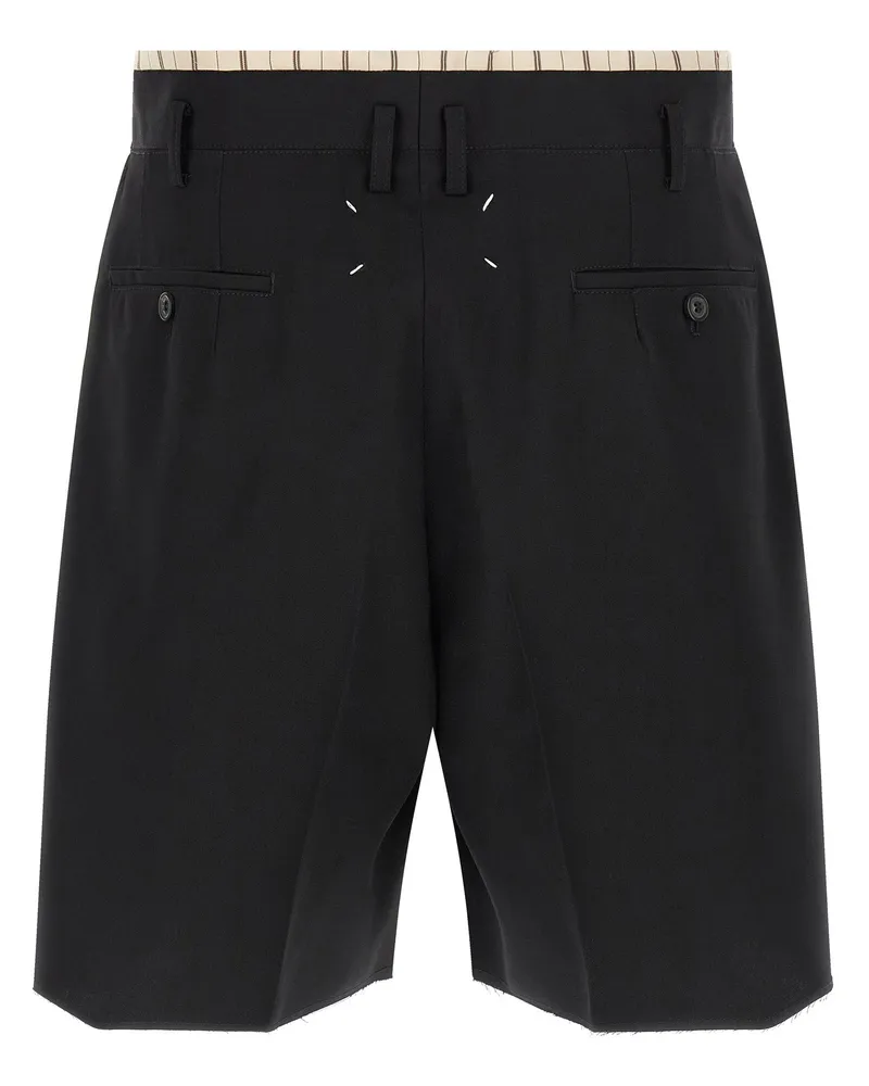 Maison Margiela Men's Black Wool Bermuda Shorts Black