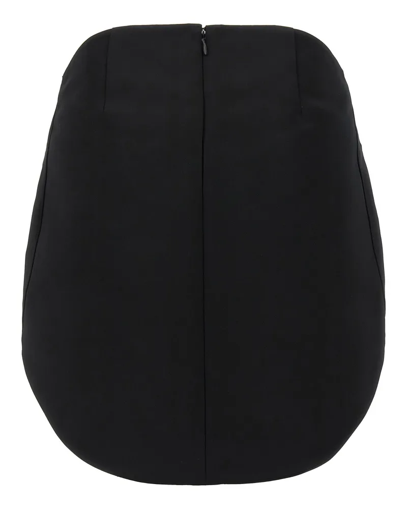 Courrèges Circle Satin Skirt — Black Black