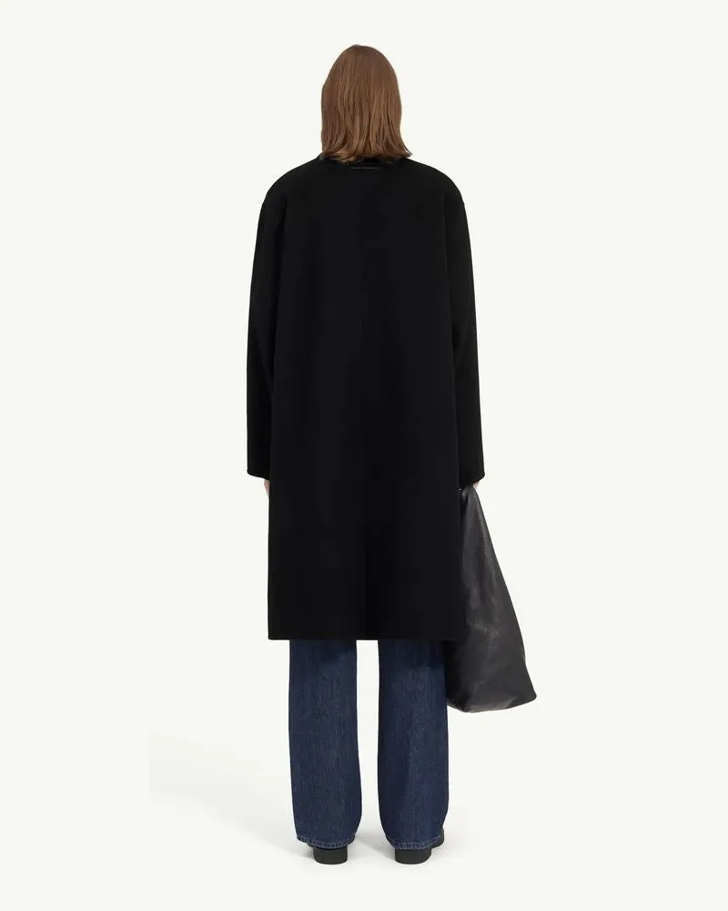 Maison Margiela Button-Front Wool Coat — Black Black