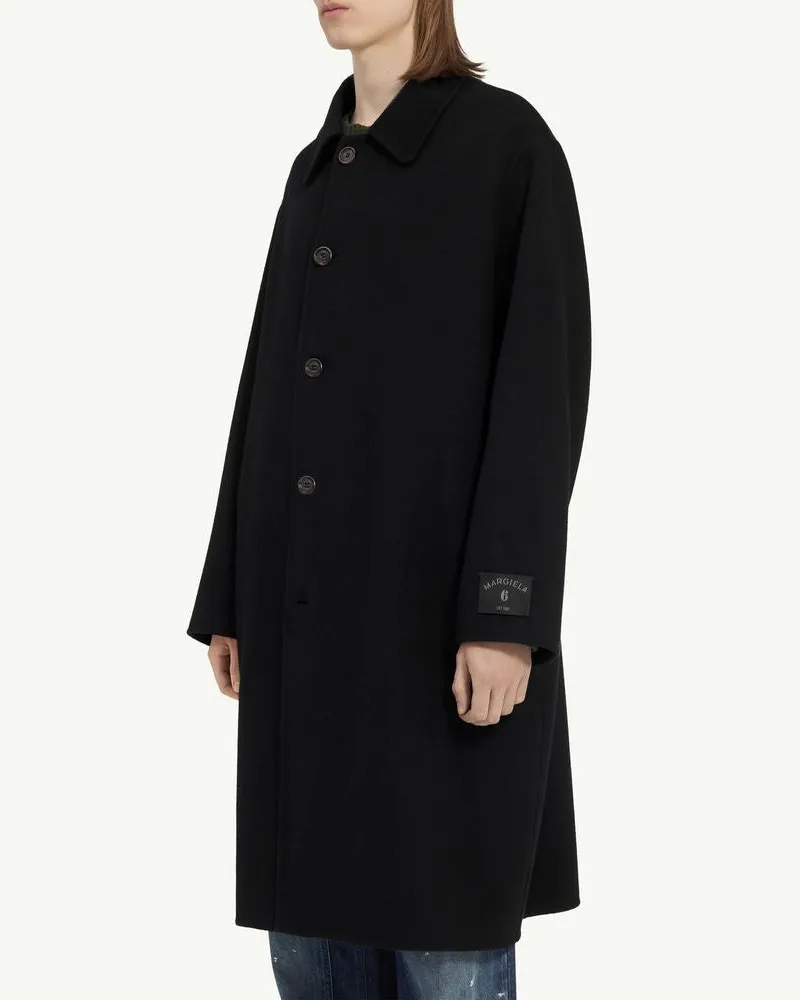 Maison Margiela Button-Front Wool Coat — Black Black
