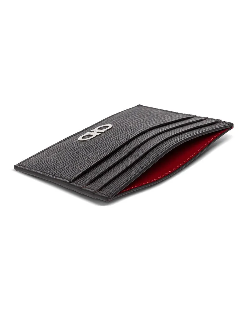Ferragamo Men's Cardholder Revival Black Leather Calf Accessory Black