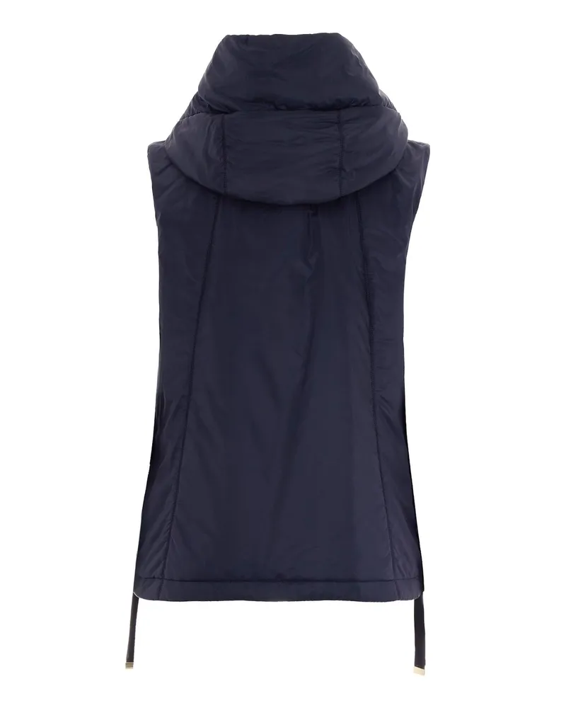 Max Mara Women's Short Hooded Gilet Midnight Blue Polyester Waistcoats & Gilets 