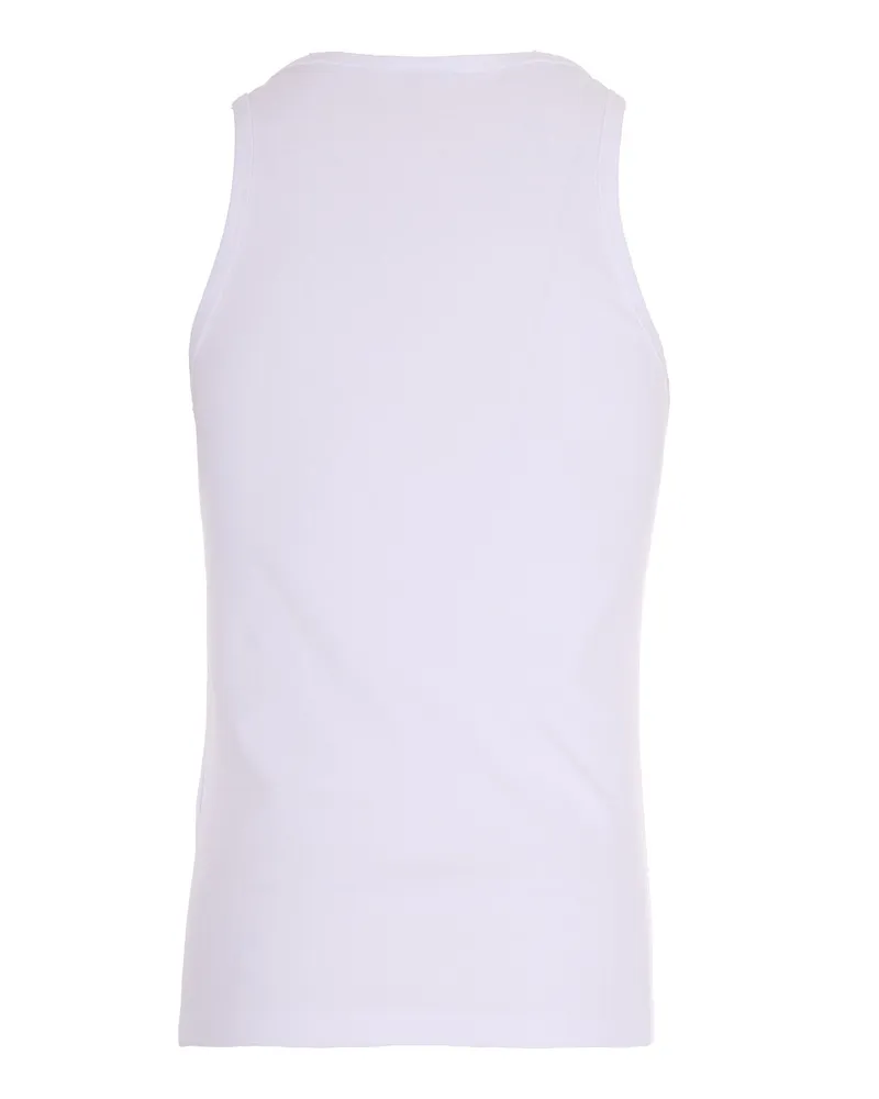 44 LABEL GROUP Men Sleeveless Top White Cotton Stretch Tops White