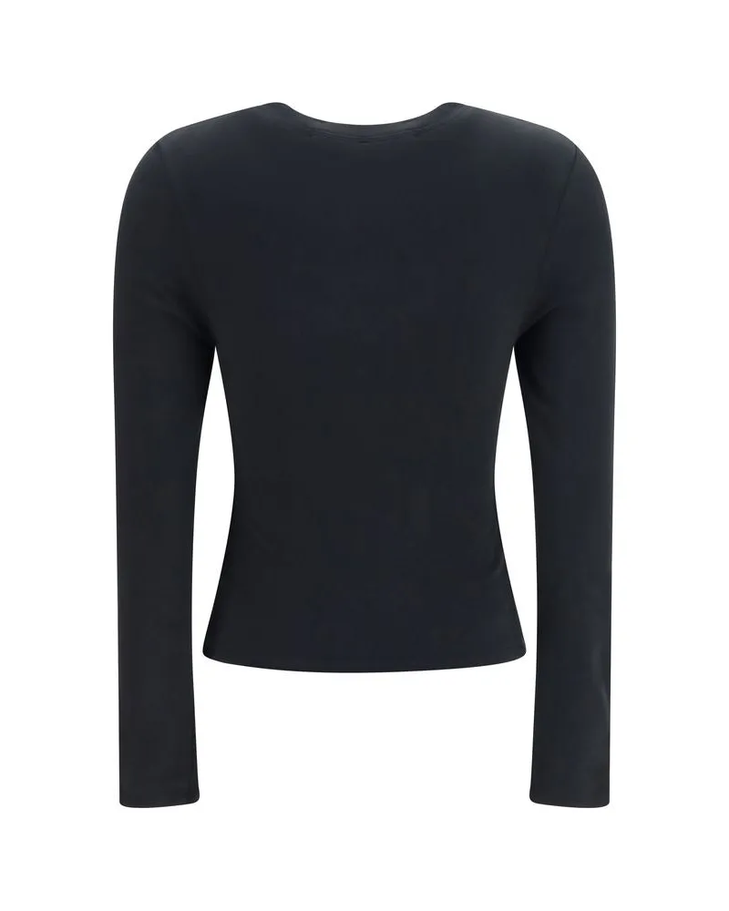 Alexander Wang Logo-Printed Cotton T-Shirt — Black Black