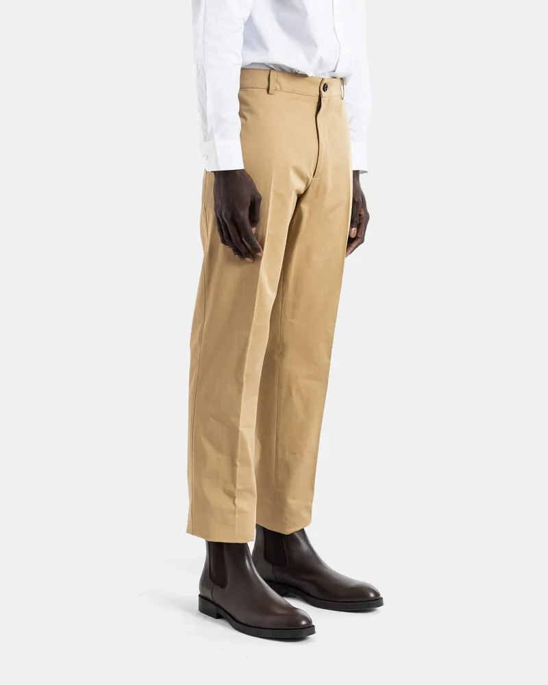 Burberry Women's Fred Straight-Leg Camel Cotton-Twill Chinos Jean Beige