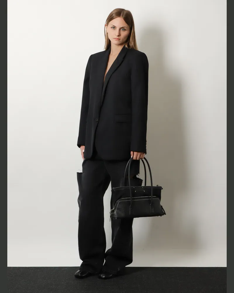 Maison Margiela Women's Shoulder Bag 5ac East West Leather Black Black