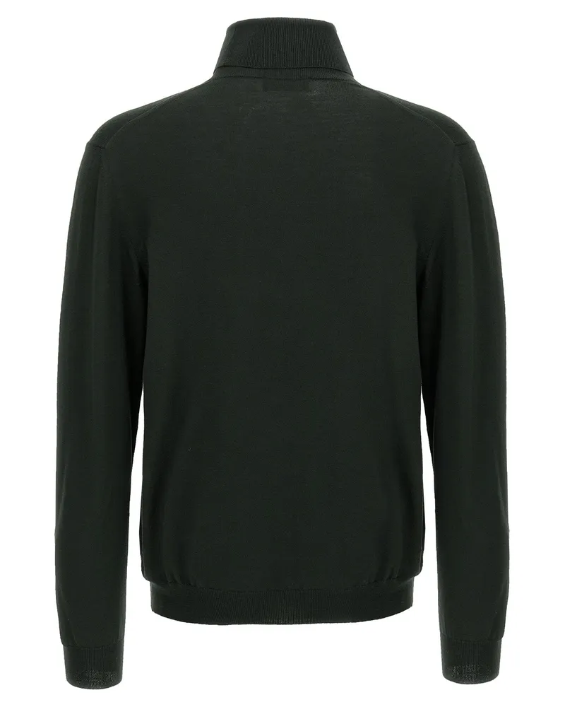 Zanone Wool Turtleneck Sweater — Green Green