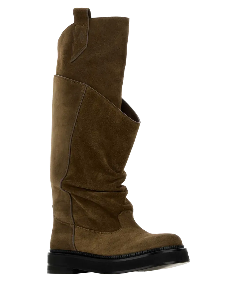ATTICO Women's Mud Suede Passeggiata Boots Brown Stivali Brown