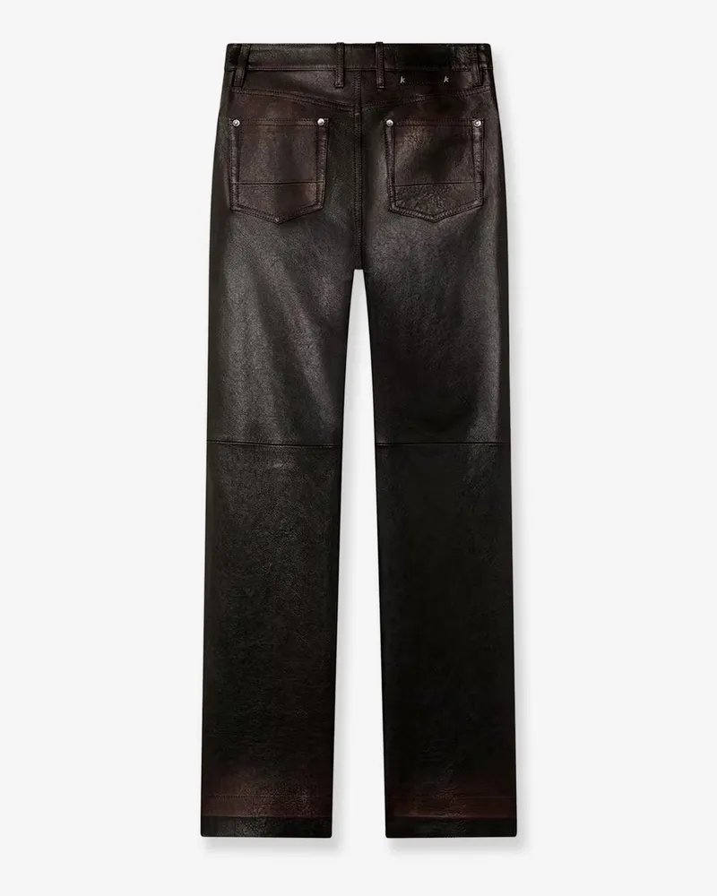 Golden Goose Women's Trousers Peg Leather Brown Brown