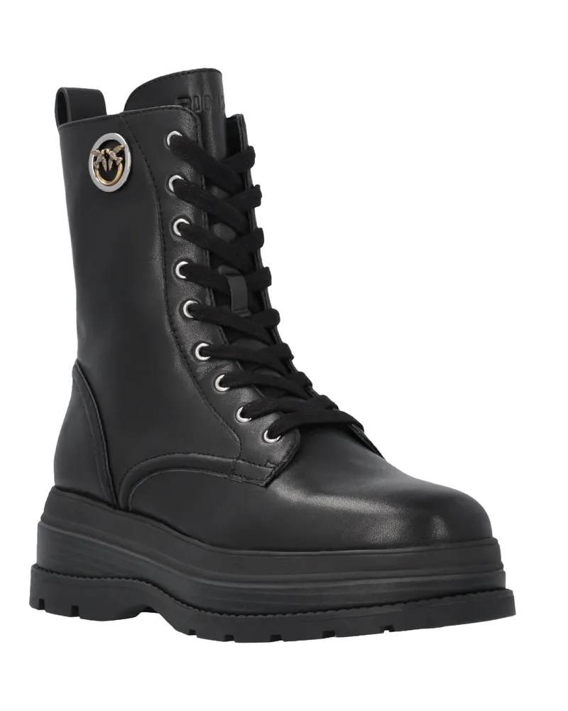 Pinko Eva Combat Boot — Black Black