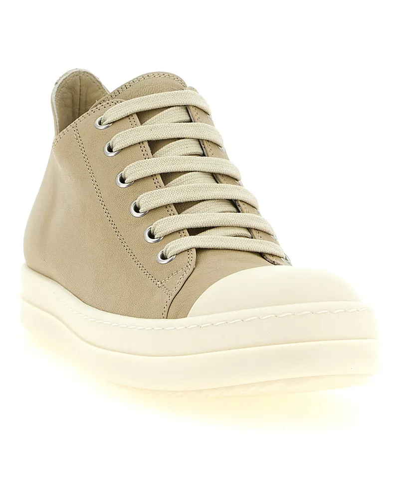 Rick Owens Women's Beige Ramie Low Top Sneakers Beige