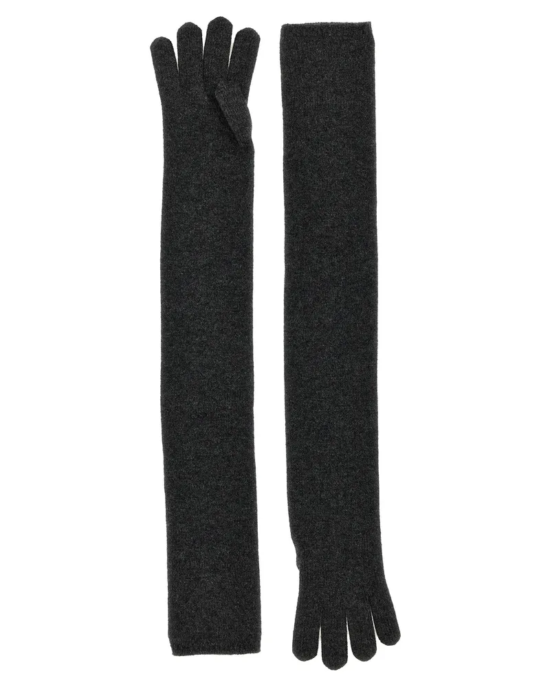 Max Mara Women's Gray Cashmere Gloves Gray