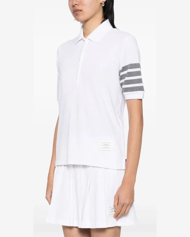 Thom Browne Striped Sleeve Polo — White White