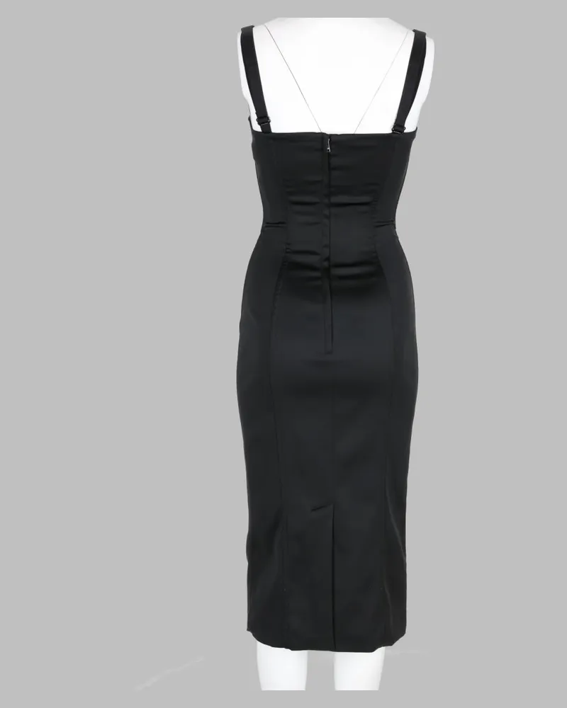 Dolce & Gabbana Satin Dress — Black Black