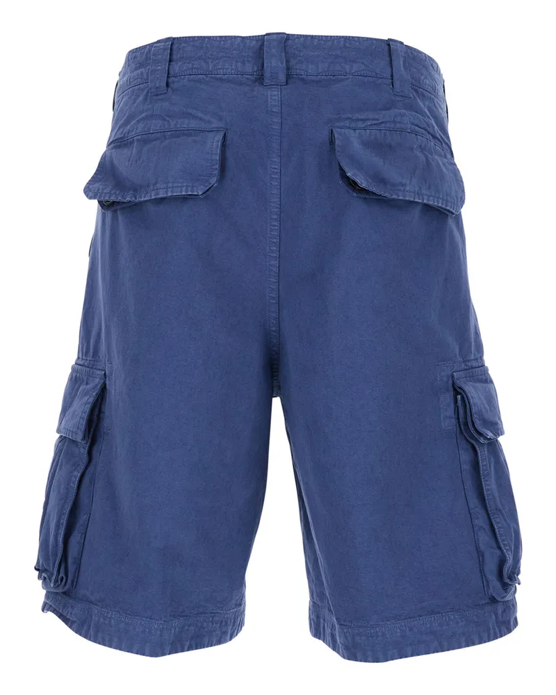 ERL Mens Cargo Shorts Blue Cotton Blue