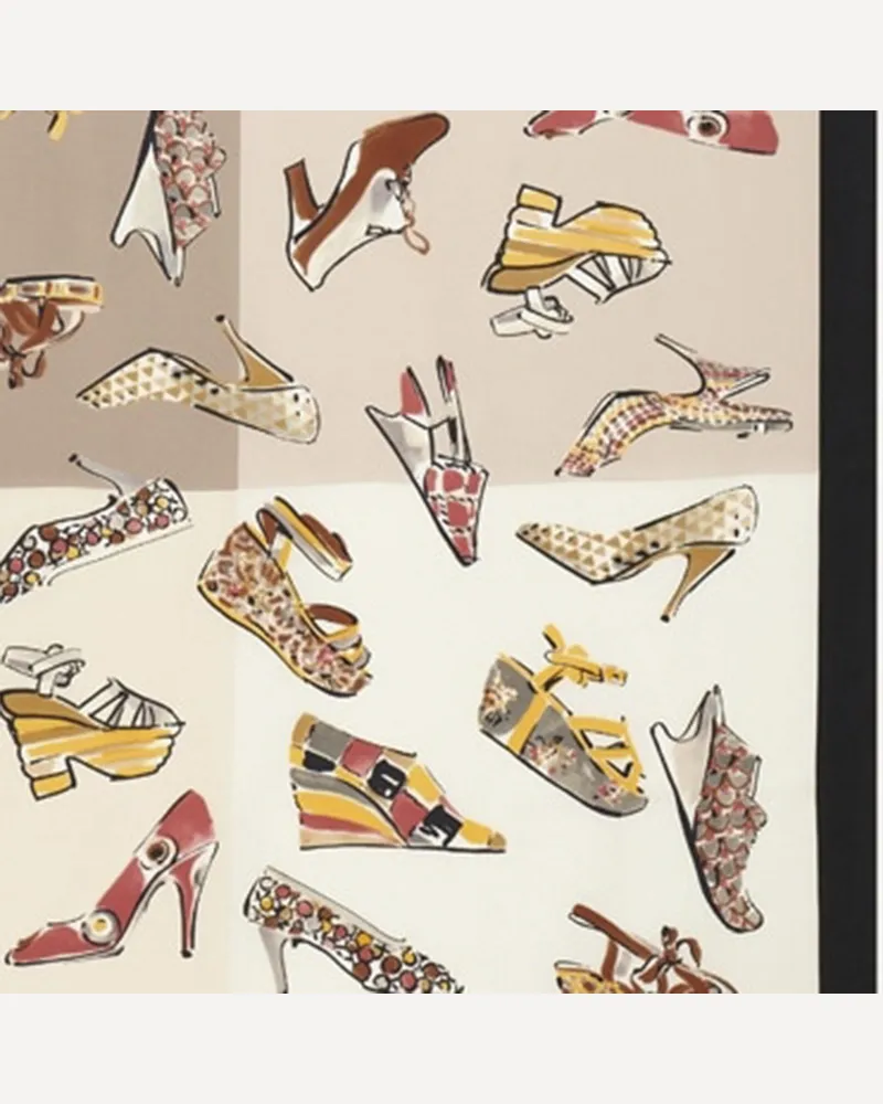 Ferragamo Women's Silk Scarf With Genio Print Beige-Multicolour Beige/multicolour Scarfs Beige