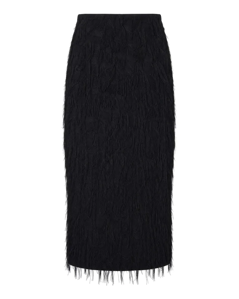 Patrizia Pepe Women's Midi Fringe Skirt Black Main Fabric: Polyester Black