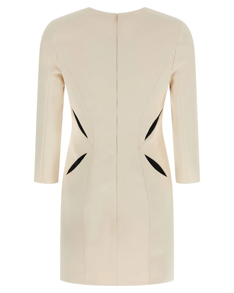 Elisabetta Franchi Cut-Out Crêpe Dress — Cream Cream
